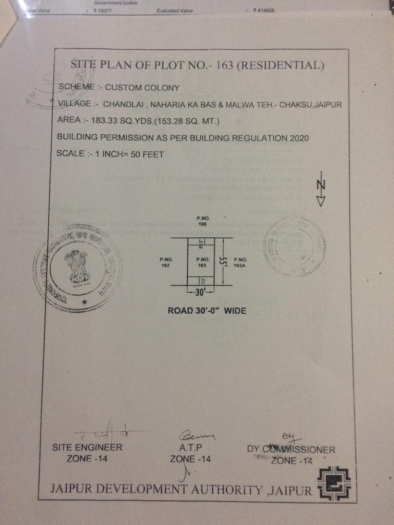 Plot no 277 custom enclave shivdaspura  nahariya ka bas malwa 311.11