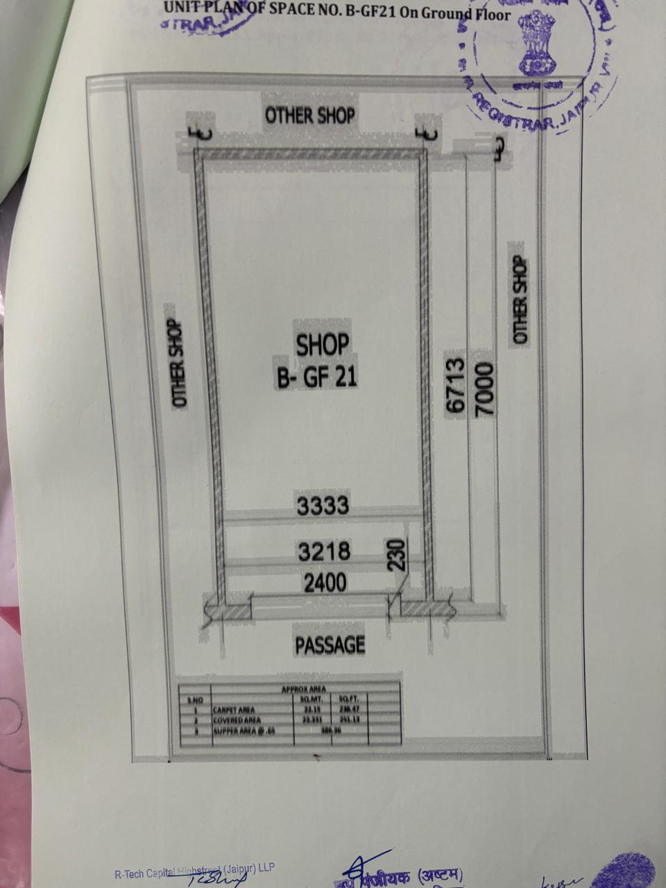 R.TECH CAPITAL MALL B BLOCK GROUND FLOOR SHOP NO 4, 21 7FT17SQ